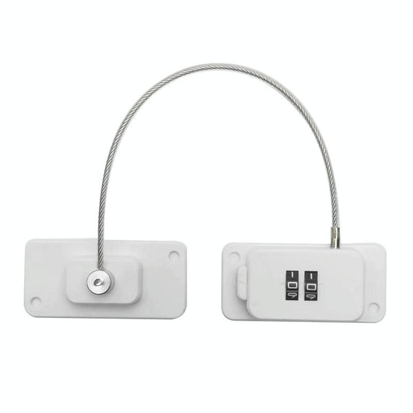 Child Safety Lock No Hole Window Limiter Refrigerator Drawer Cabinet Combination Lock, Specification: 2-bit White