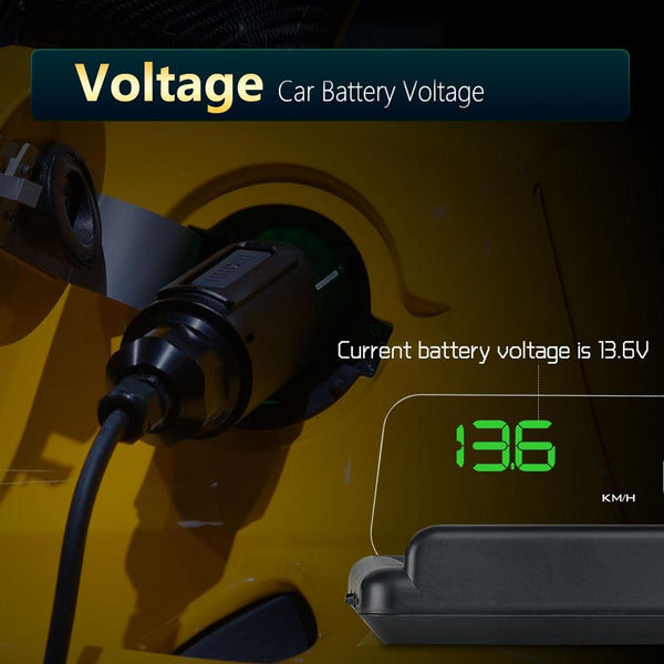 T900 GPS HUD Head-Up Display, Speed, Mileage, Voltage, Fatigue Alarm (Green)