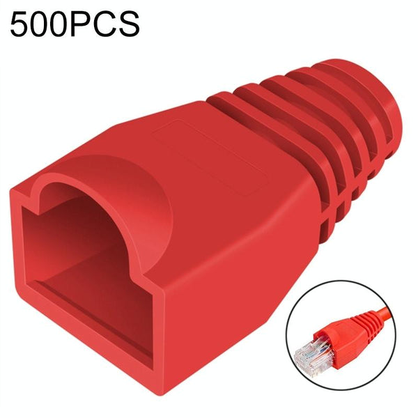 Network Cable Boots Cap Cover for RJ45, Green (500 pcs in one packaging , the price is for 500 pcs)(Red)
