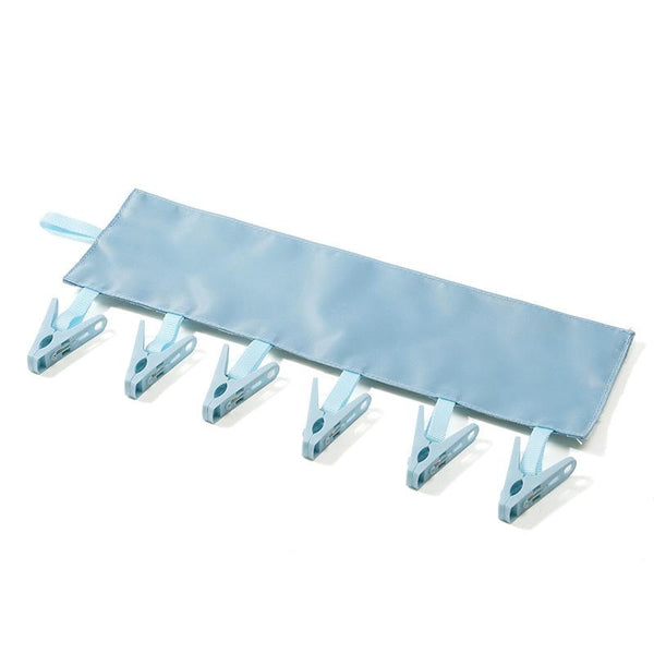 Multi Clip Portable Fabric Clothes Hanger Multifunctional Folding Fabric Clothes Clip Hangers, Color: Blue