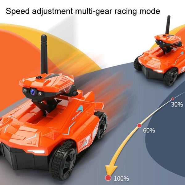 Tank Car Toys 720P HD Camera RC Car With Real-time Surveillance With Remote Controller(Blue)