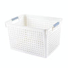 Plastic Storage Basket Desktop Sundry Organizer Frame Toys Kitchen Snacks Storage Box, Style: Deep Large White