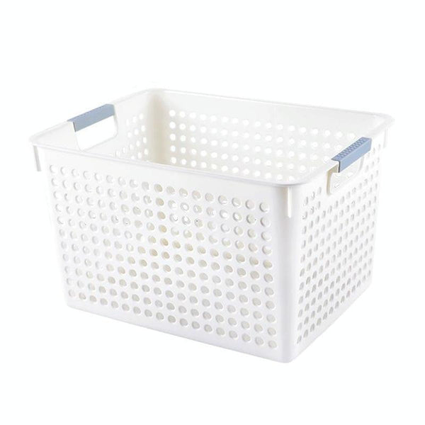 Plastic Storage Basket Desktop Sundry Organizer Frame Toys Kitchen Snacks Storage Box, Style: Deep Large White