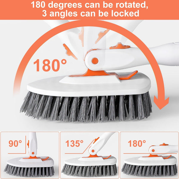 Shower Cleaning Brush With 52 Inch Adjustable Handle Tub Tile Scrubber Brush, Spec: Set 3