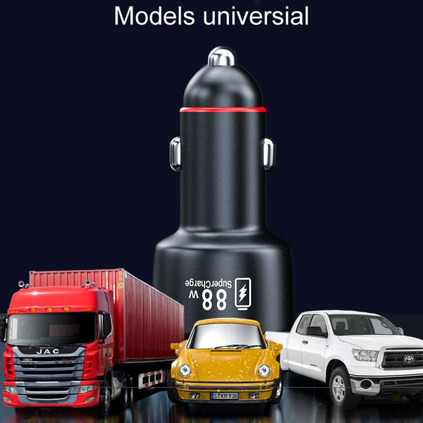 88W Vehicle Mini Fast Charging Charger Car One To Two Cigarette Lighter