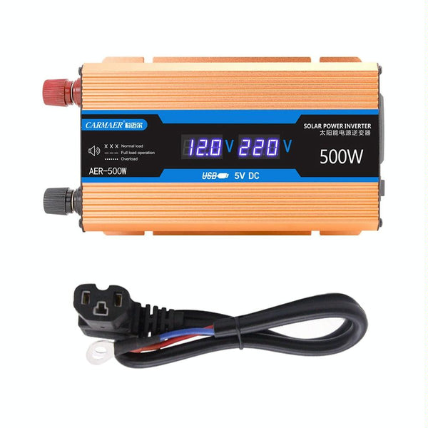 Carmaer Modified Sine Wave 48V to 220V 500W Car Multi-function Double Digital Display Inverter Household Power Converter