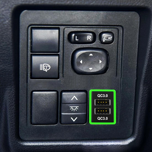 Car QC3.0 Fast Charge USB Interface Modification Charger for Toyota, Fuse to Take Power(Green Light)