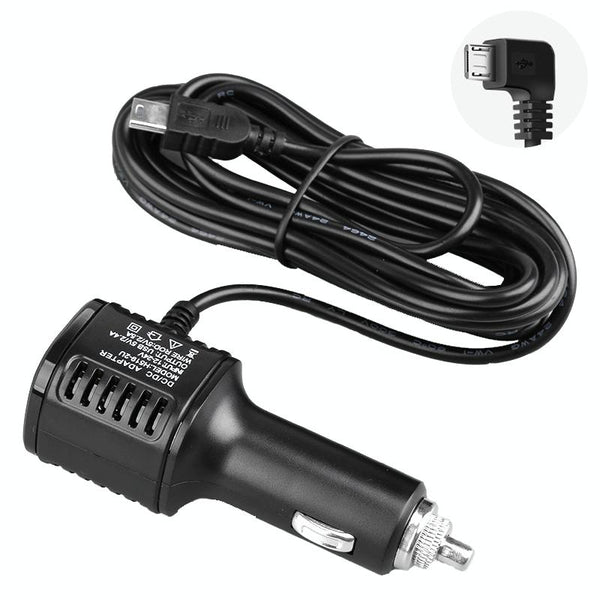 H519 Car Charger Driving Recorder Power Cord Dual USB With Display Charging Line, Specification: Micro Left Elbow
