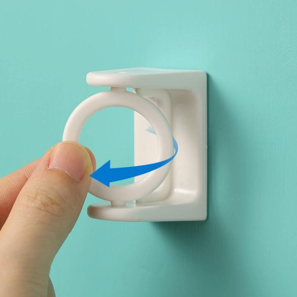 2pcs /Pack Turnable Circle Triangle Ring Telescopic Rod Hook Props Fixed Bracket, Color: Transparent Adhesive Model