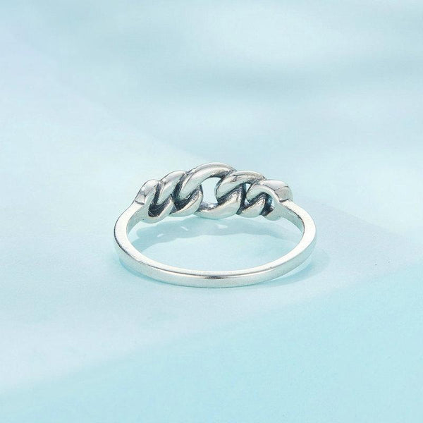 SCR891 Sterling Silver S925 Hollow Circle Chain Ring(No.7)