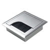 ABS Table Rectangle Wire Hole Cover Outlet Port With Brush PC Desk Cable Organizer, Size: 80x80mm Silver
