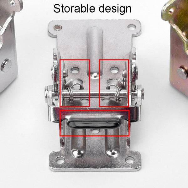 Collapsible Hinge Furniture Table Splicing Hardware With 10 Screws, Model: 180 Degree Silver