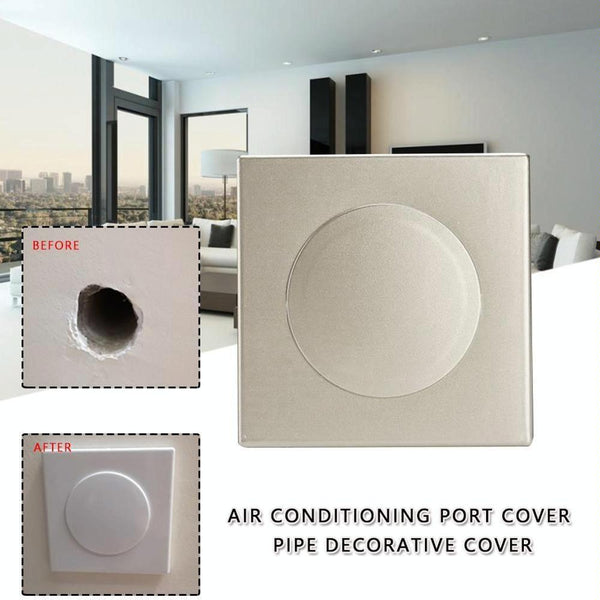 Square Air Conditioning Hole Decoration Cover Wall Hole Plug, Style: Split 5cm White