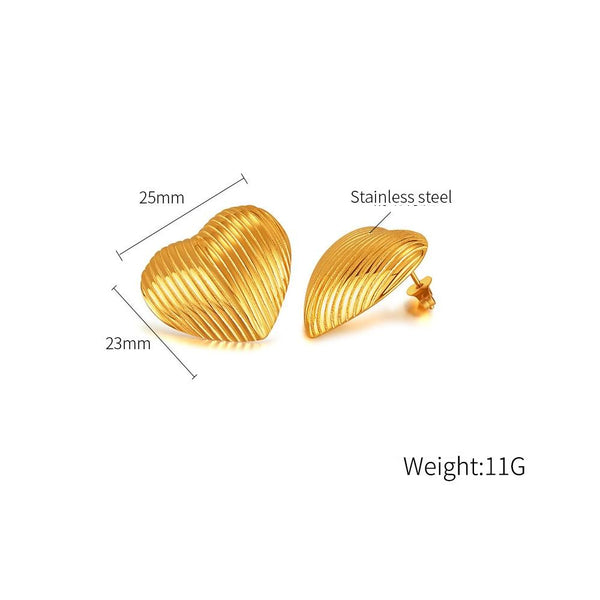 OPK GE907 1pair Vintage Heart Earrings Geometric Personalized Simple Stainless Steel Earrings