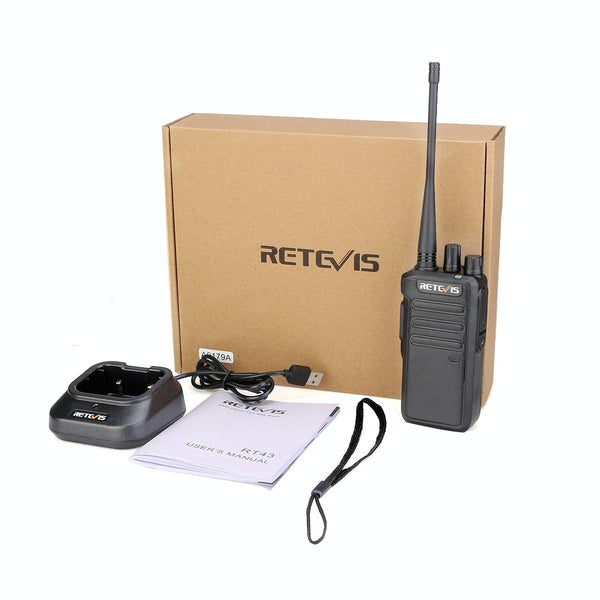 RETEVIS RT43 5W UHF 400-480MHz 32CHS DMR Digital Two Way Radio Handheld Walkie Talkie, US Plug(Black)