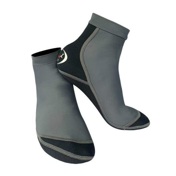 DIVE & SAIL 1.5mm Neoprene + Nylon Snorkeling Socks Diving Socks Anti-slip Anti-scratch Beach Socks, Size:M  (36-38)(Men Gray)