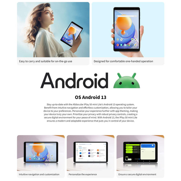 ALLDOCUBE iPlay 50 mini Lite WiFi Tablet, 4GB+64GB, 8 inch Android 13 Allwinner A523 Octa Core