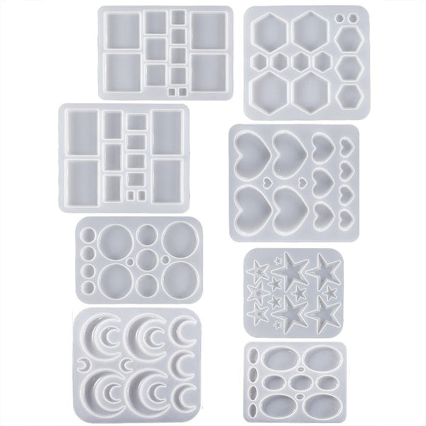 DIY Epoxy Resin Three-Dimensional Geometric Pendant Earring Silicone Mold, Spec: Heart