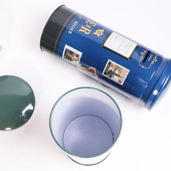 Retro Metal Wrought Iron Mailbox Piggy Bank Children Gift Ornaments(CK822 Green)