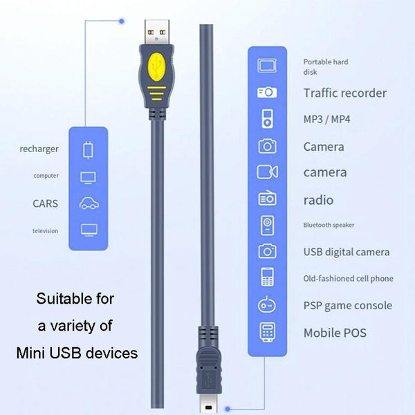JINGHUA USB2.0 To T-Port Connection Cable MINI5Pin Data Hard Disk Cable, Length: 3m