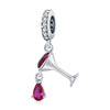S925 Sterling Silver Shaking Wine Glass Pendant DIY Bracelet Necklace Accessories