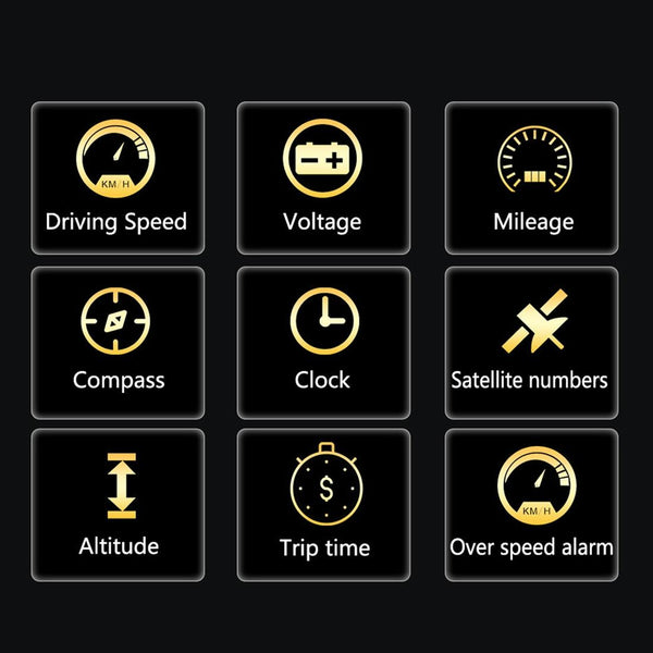 T900 GPS HUD Head-Up Display | Speed, Mileage, Voltage | White