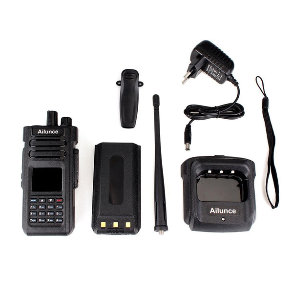 RETEVIS HD1 136-174&400-480MHz&76-107.95MHz 3000CHS Dual Band DMR Digital Waterproof Two Way Radio Handheld Walkie Talkie, EU Plug(Black)
