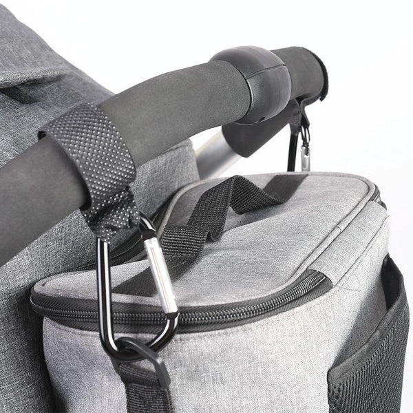 Stroller Wear-Resistant Non-Slip Aluminium Climbing Buckle Hooks(Gray Snowflake)
