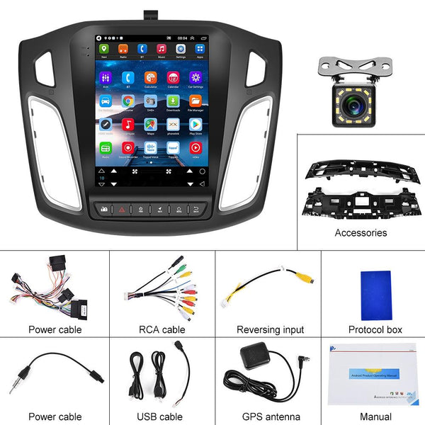 For Ford Focus 9.7 inch Android WiFi Car Integrated Machine, Style: Standard+12 Light Camera(2+64G)