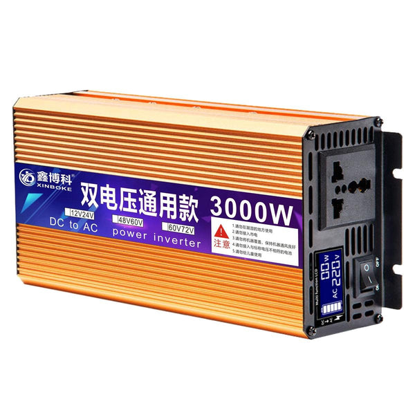 XINBOKE Universal Positive Wave Car Inverter Home Solar Inverter 60V/72V 3000W To 220V 1200W