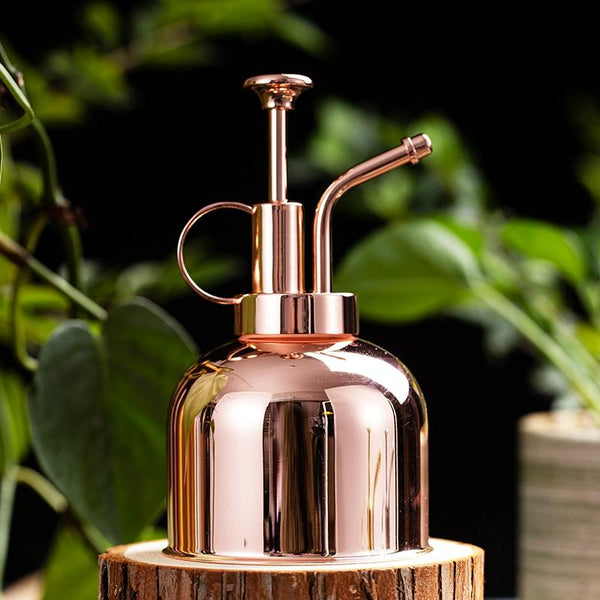 Vintage Brass Gardening Meaty Small Watering Can (Rose Gold)