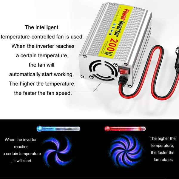 200W Modified Sine Wave Inverter Car Mobile Phone 2.1A Universal Power Supply, Specification: 12 To 220V