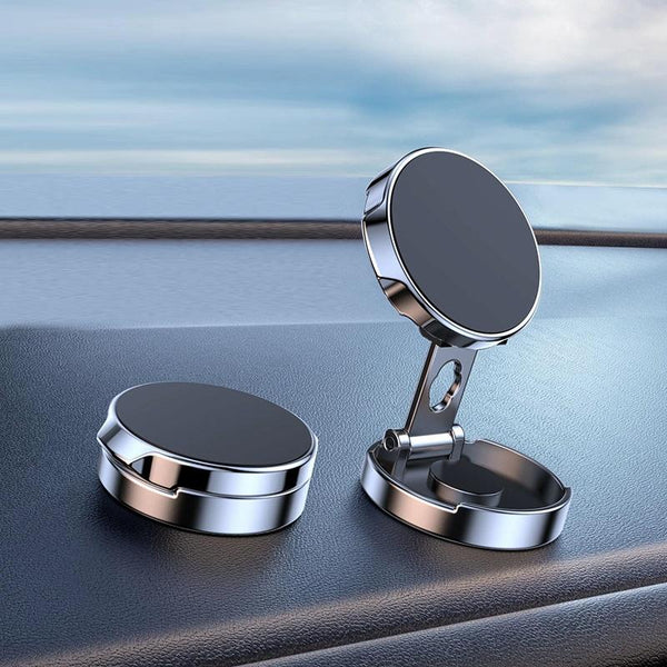 Multi-Angle Positioning Car Folding Circular Car Magnetic Suction Bracket(Silver)