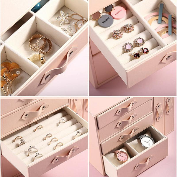 Sp01179 Large Capacity Multi-Layer Drawer Jewelry Storage Box(Blue)