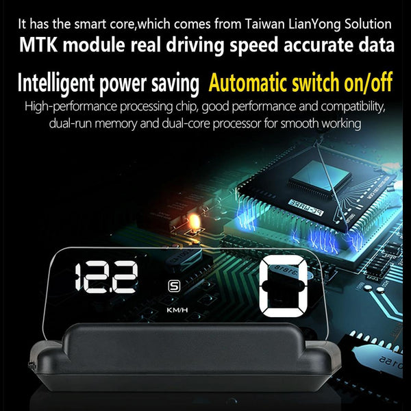 T900 GPS HUD Head-Up Display | Speed, Mileage, Voltage | White