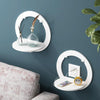 Round  Wall Hanging Shelf Flower Pot Multifunctional Storage Box Room Decoration