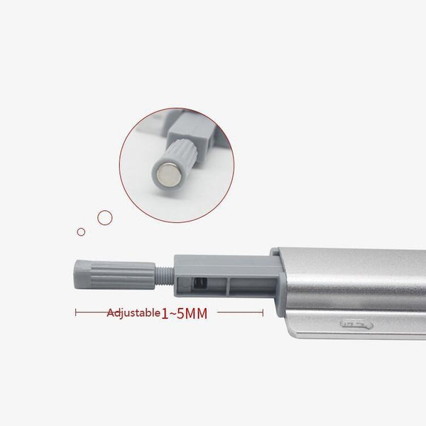 3 PCS Aluminum Alloy Bouncer Free Handle Push-Pull Cabinet Wardrobe Door Drawer Bouncer, Color: Silver