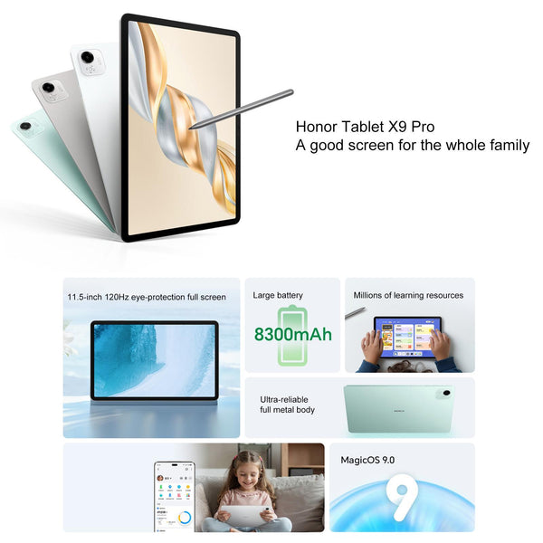 Honor Pad X9 Pro WiFi Tablet PC, 11.5 inch 8GB+128GB MagicOS 9.0 Qualcomm Snapdragon 685 Octa Core (Grey)