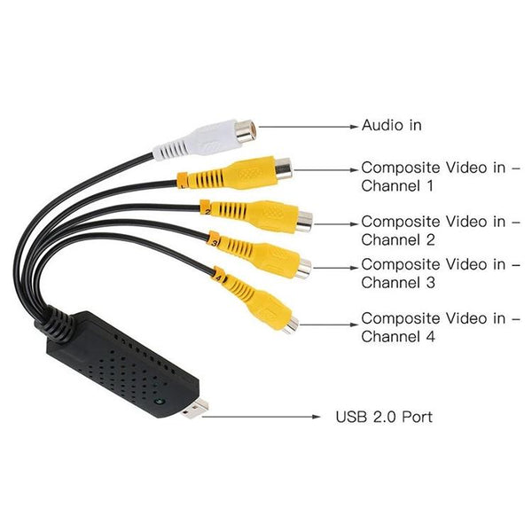 USB 2.0 4CH DVR Video Capture Card - Windows Compatible