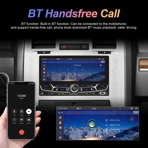 6.86inch Dual Butt Button Knob Player MP5 With Backup Camera Function / Bluetooth / CarPlay(Standard)