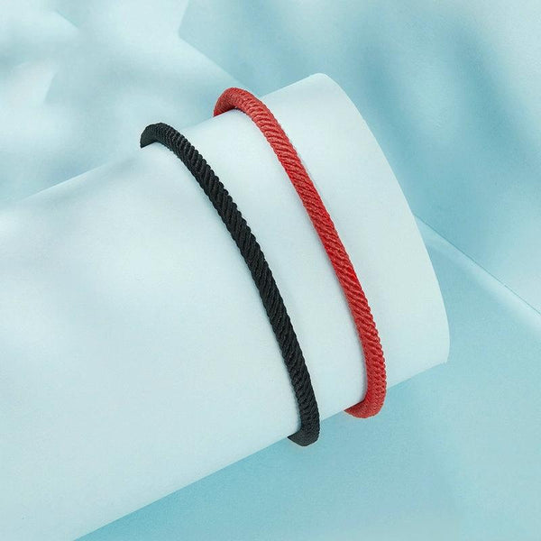 S925 Sterling Silver Platinum-plated Adjustable Basic Braided Bracelet(SCB268-RD)
