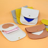 Portable Large Capacity PU Sanitary Napkin Pad Storage Bag(Yellow+Gray)