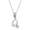 S925 Sterling Silver 26 English Letter Pendant DIY Bracelet Necklace Accessories, Style:Q