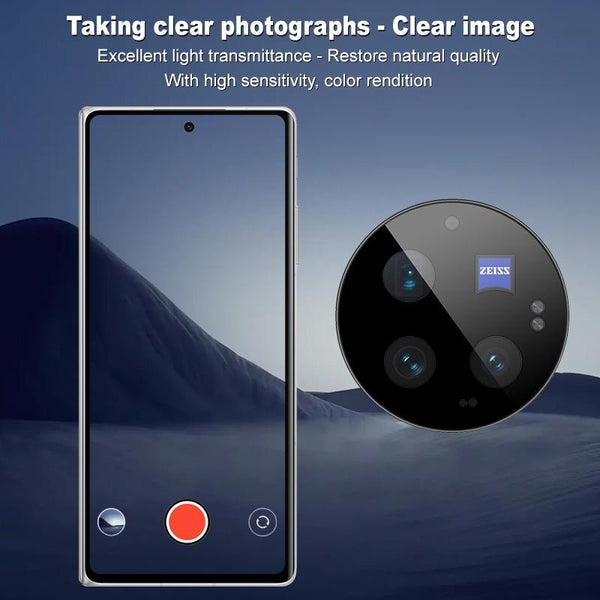 For vivo X Fold3 Pro imak Black Version HD Glass Rear Camera Lens Film, Self-positioning Version