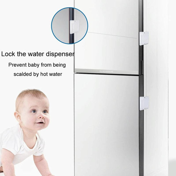 Multifunctional Baby Anti-pinch Door Latch Drawer Refrigerator Child Safety Lock(White)