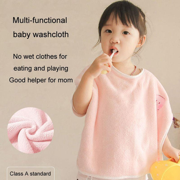 Children Wash Towel Brushing Baby Bib Not Wetsuit Multifunctional Facial Washing Towel, Color: Pink Octopus