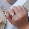 BSR336 Sterling Silver S925 Simple White Gold Plated Zirconia Multi-layered Ring(No.6)