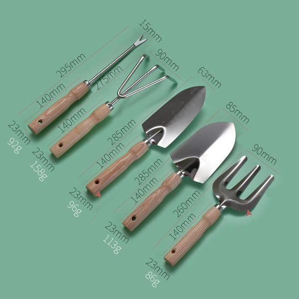Garden Planting Shoveling Tools Thickened Wooden Handle Gardening Kit, Model: Small Shovel