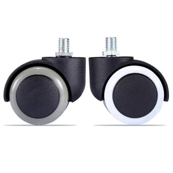 M10 Screw Quiet Swivel Chair Universal Wheels Office Chair Roller Casters(White)