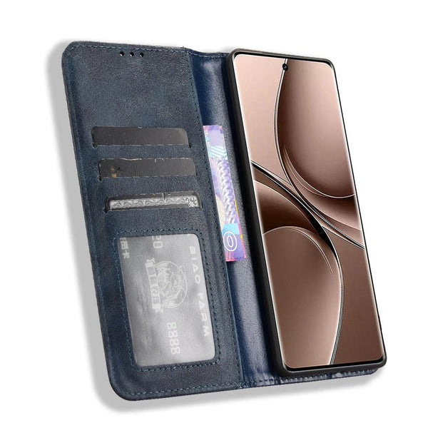 For vivo V40e 5G / iQOO Z9S 5G Magnetic Buckle Retro Texture Leather Phone Case(Blue)